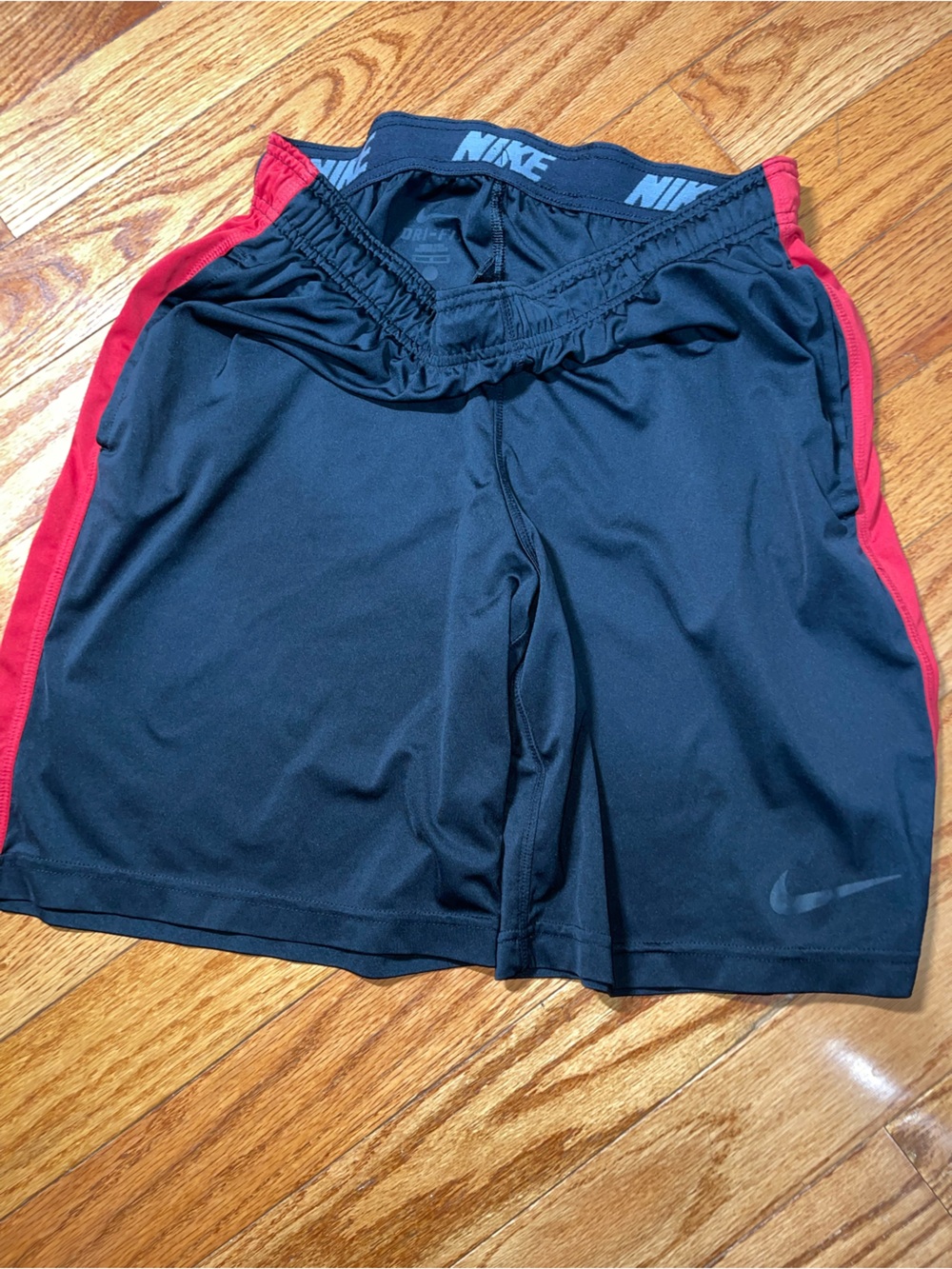 Nike Black Performance Shorts with Red Accent size medium men’s